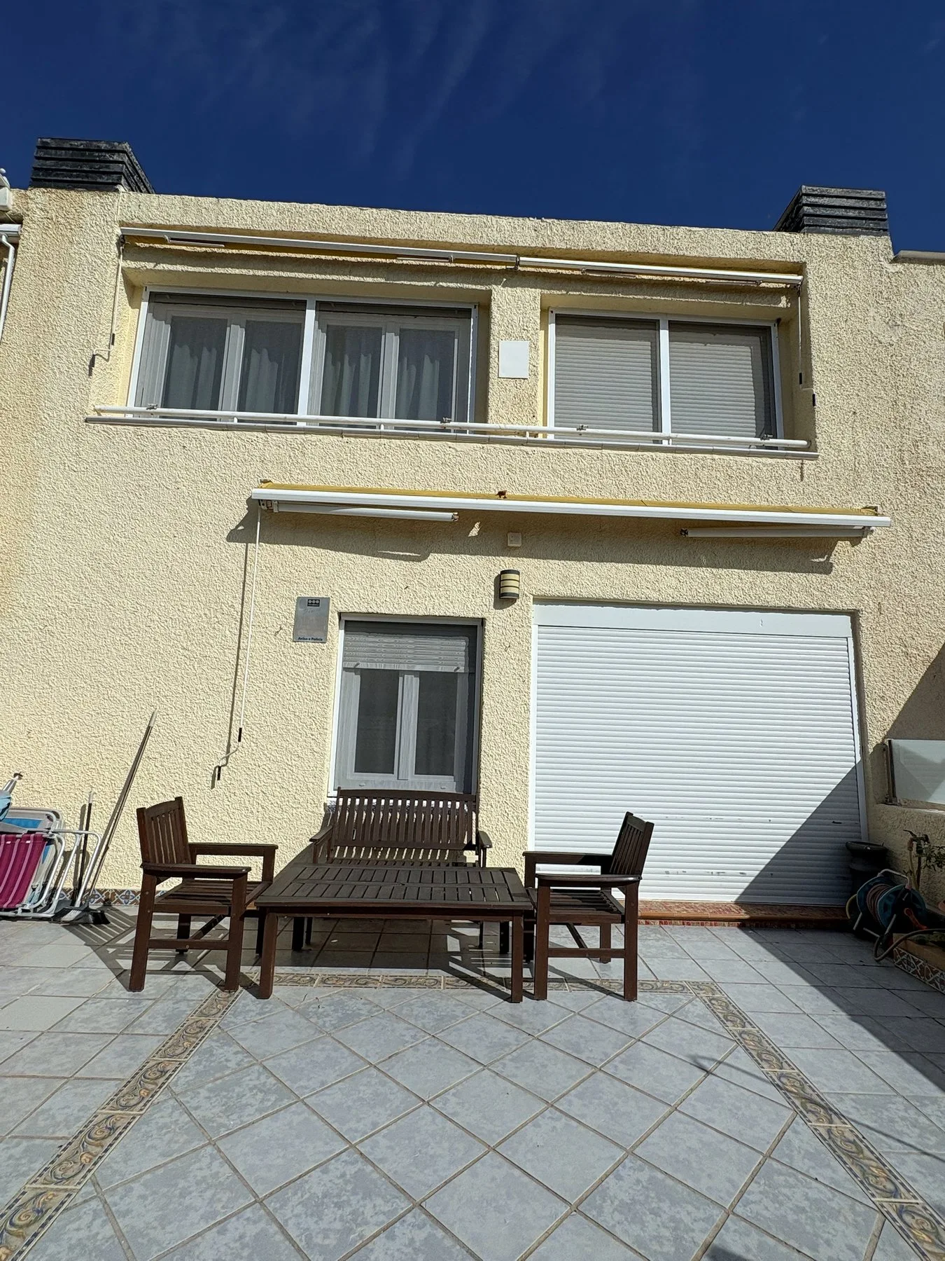 Villa facade with terrace