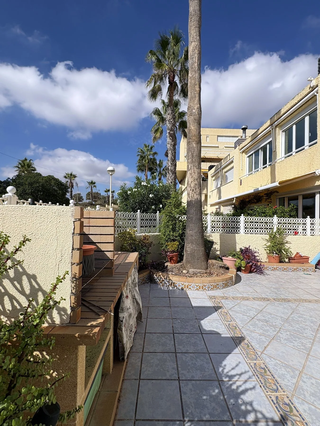 Large terrace next to the garden